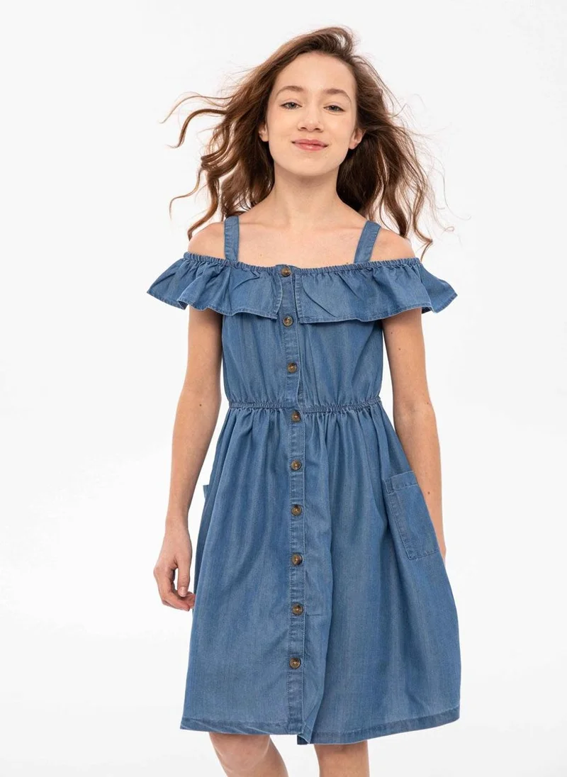 MINOTI Kids Girls Chambray Dress