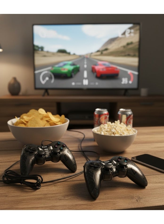 Point PT-600D Wired USB Gaming Controller with Vibration, Turbo Mode, and PC Compatibility – Black - Image 5