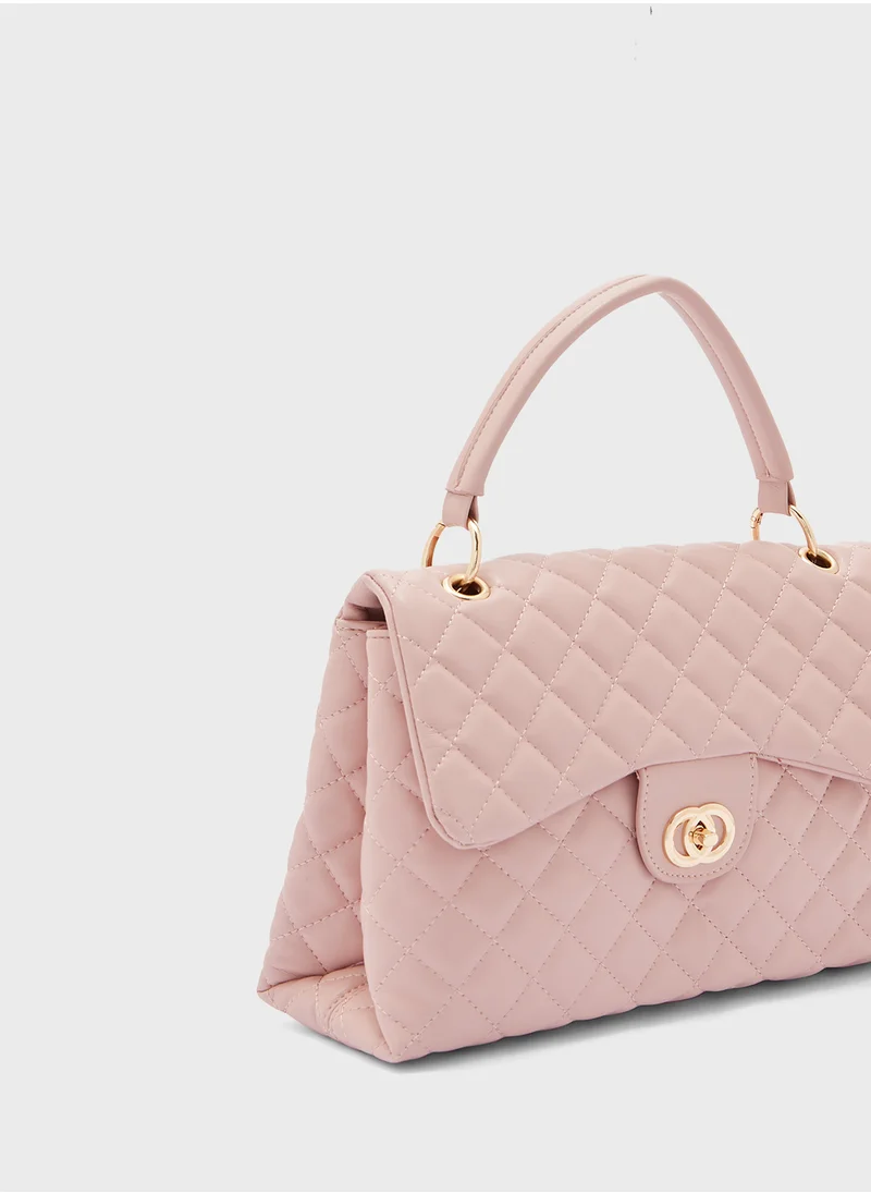 ايلا Quilted Satchel Bag with Scarf
