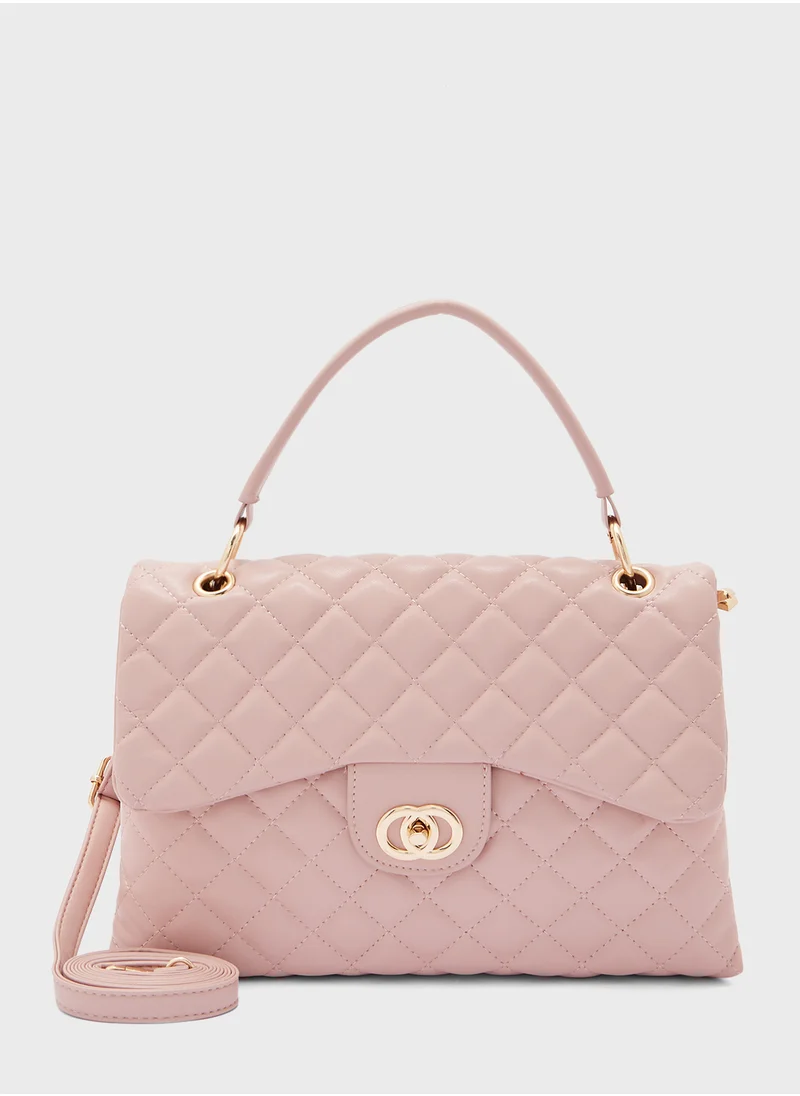 ايلا Quilted Satchel Bag with Scarf