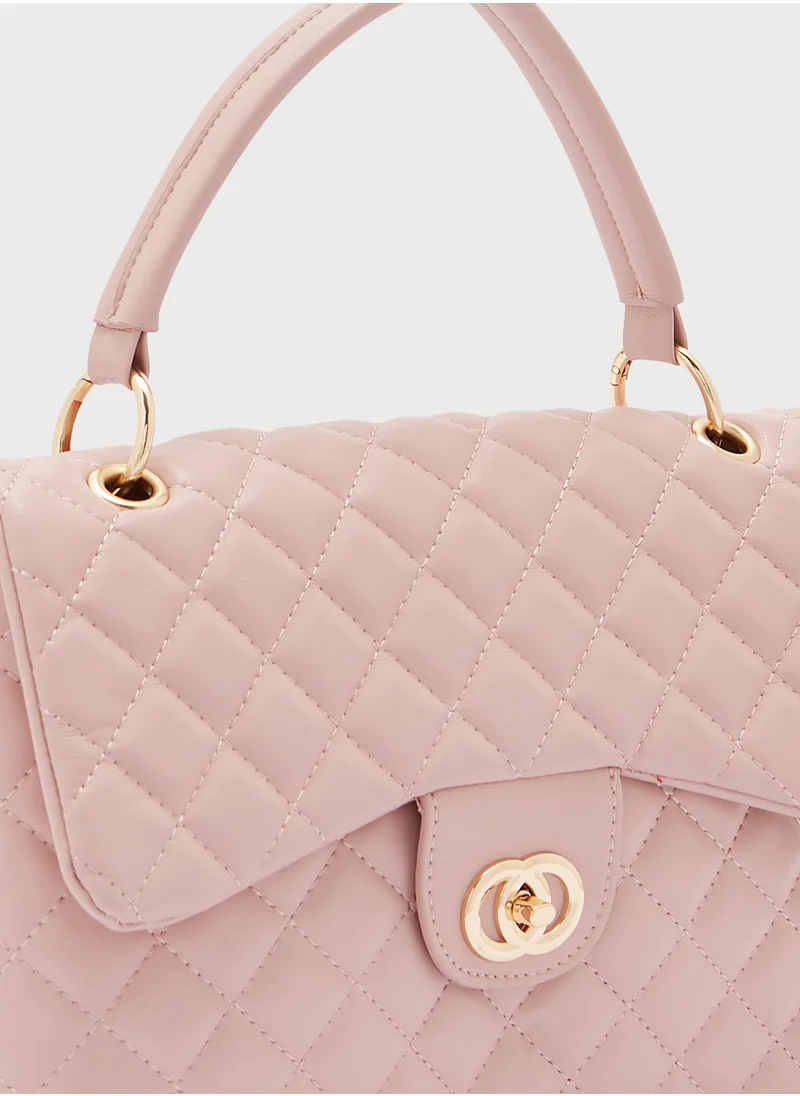 ايلا Quilted Satchel Bag with Scarf