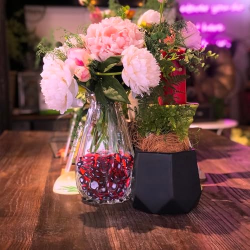 KINGOU Flat Glass Gems/Marbles/Stones/Beads for Vase Filler, Table Scatter, Games - 1 Lbs (17-19mm, Approx. 3/4")-Red - Image 4