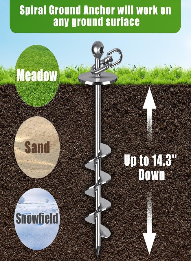 Lifeswell 16 Inch Dog Tie Out Stake, Heavy Duty Screw in Anchor for Dogs up to 220lbs, 360° Swivel, No Tangle, Double-Sided Welded Spiral Ground Anchor for Yard, Camping, and Beach - Image 5