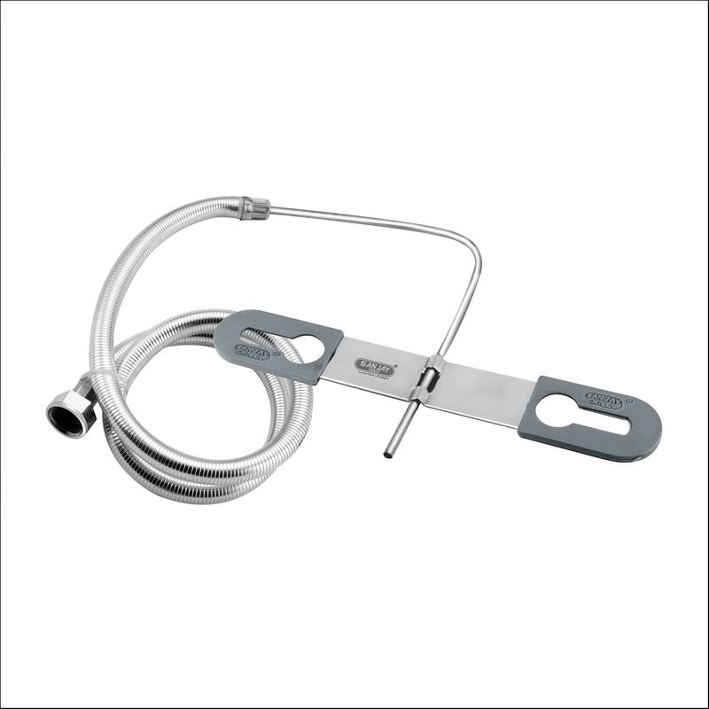 Sanjay Chilly Multi Gold Toilet Jet Spray Hand Free 1 Meter Stainlees Steel PVC Hose Pipe Grade 304 Jet Spray Toilet for Bathroom MultiLType Large - Image 1