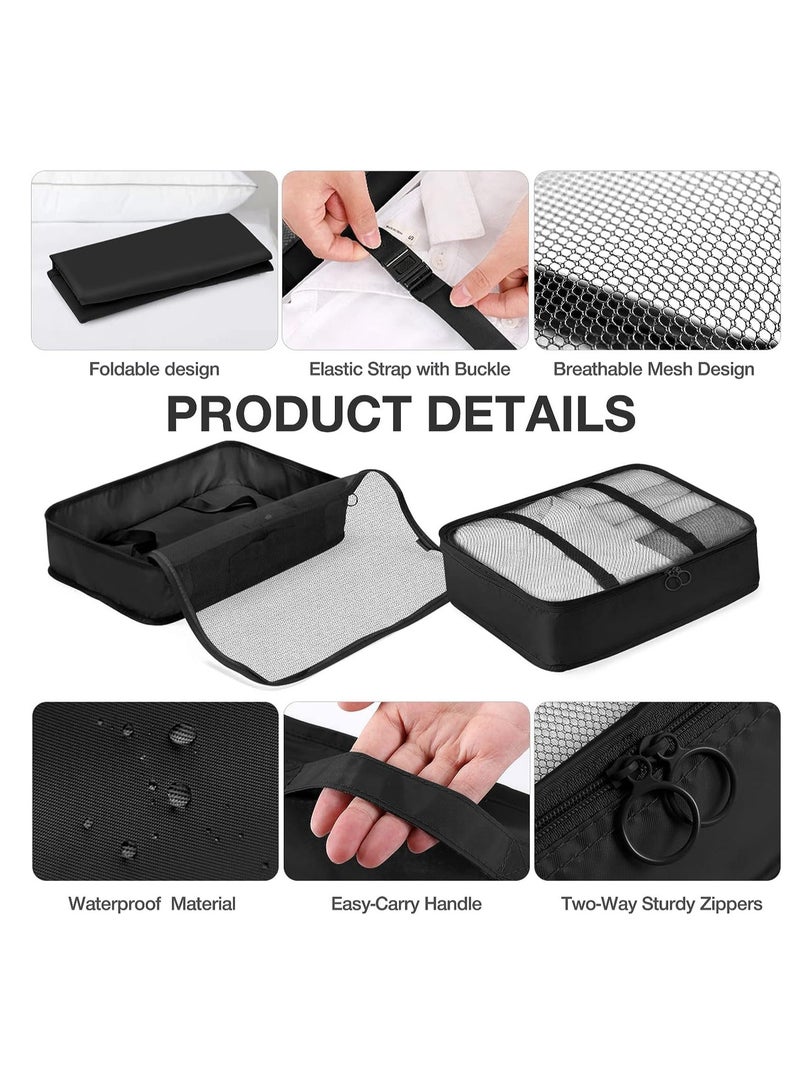 MIXDE 11Pcs Packing Cube set Packing Luggage Organizers for Travel Packing Organizers with Laundry Bag, Compression Storage Shoe Bag, Makeup Bag, Clothing Underwear Bag, for Man & Woman (black)  - Image 5