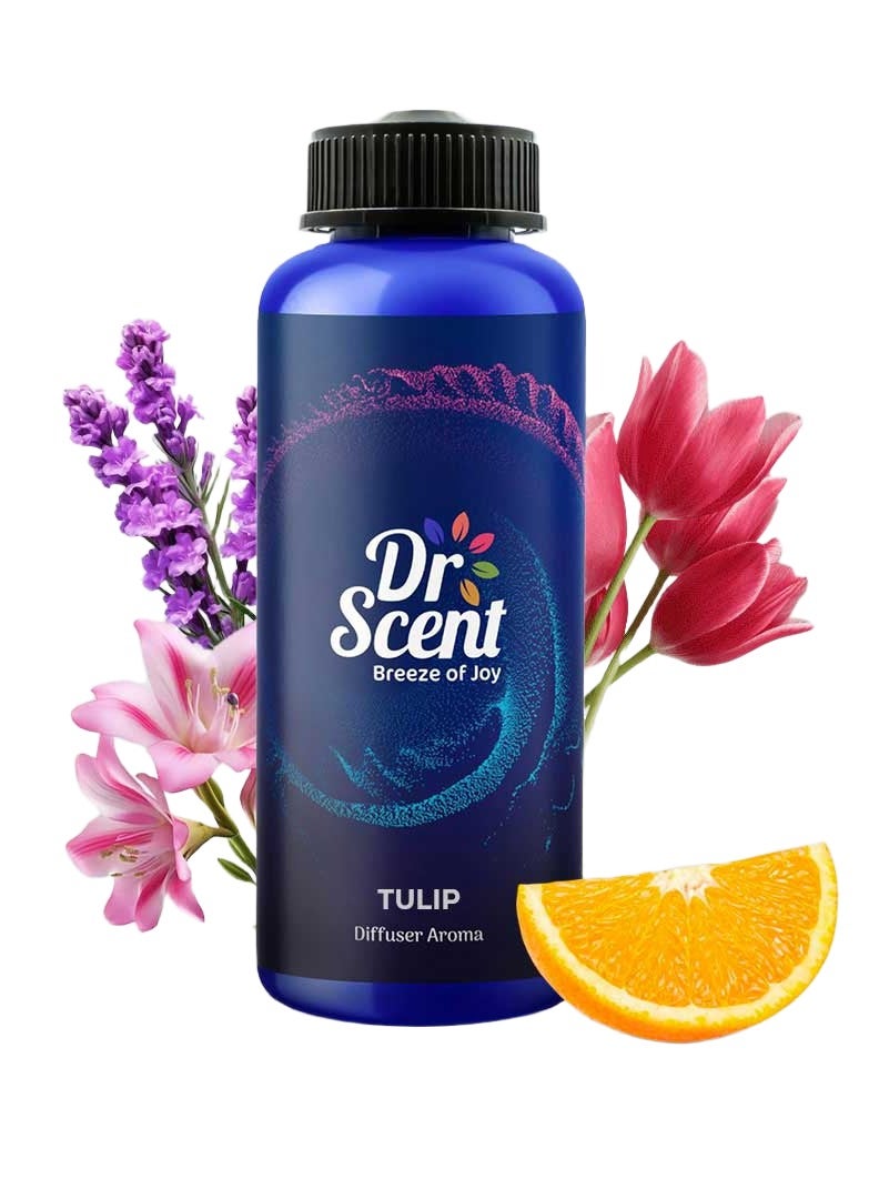 Dr Scent زيت عطر دكتور سينت ديفيوزر توليب (1000 مل) - تفاح، برتقال برازيلي، لافندر، ليشي، خوخ، زنبق، ياسمين وماغنوليا | صنع في المملكة المتحدة | مثالي للمكاتب، المنازل، الفنادق واللوبيات - Image 1