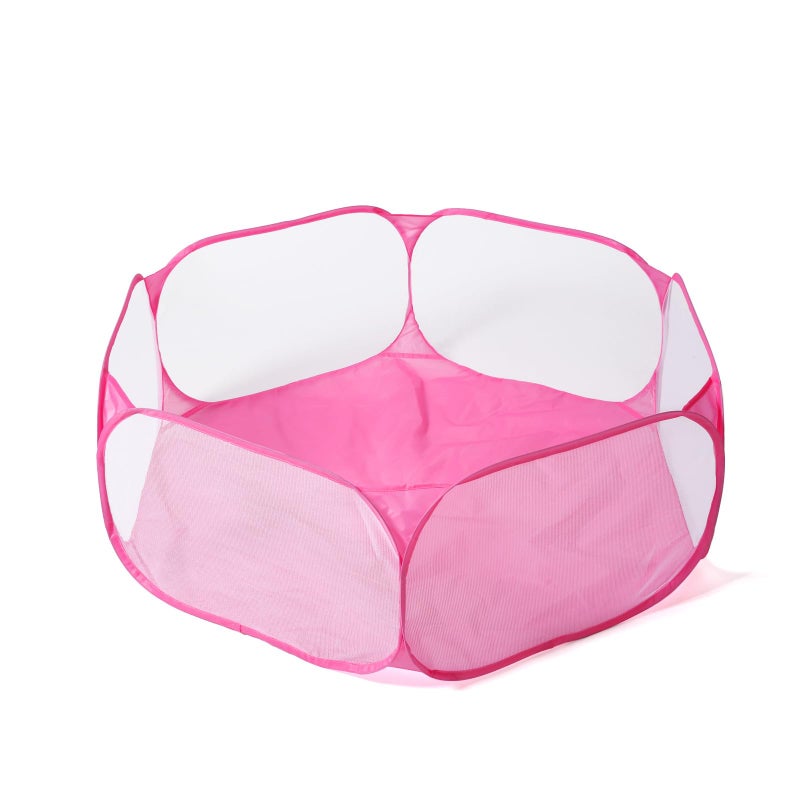 STARBOLO Cute Hexagon Kids Ball Pits Indoor Outdoor Collapsible Play Pool Fence for Boys Girls Pets Puppy Cats with Carry Tote Balls Not Included Pink - Image 3