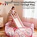 STARBOLO Cute Hexagon Kids Ball Pits Indoor Outdoor Collapsible Play Pool Fence for Boys Girls Pets Puppy Cats with Carry Tote Balls Not Included Pink - Image 4