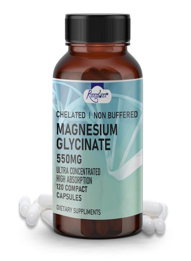 Ramaroma Pure Magnesium Glycinate 550 mg, Capsules to Support Optimal Health - 120 Capsules (Dual Month Pack), High Absorption by Ramaroma - Image 1