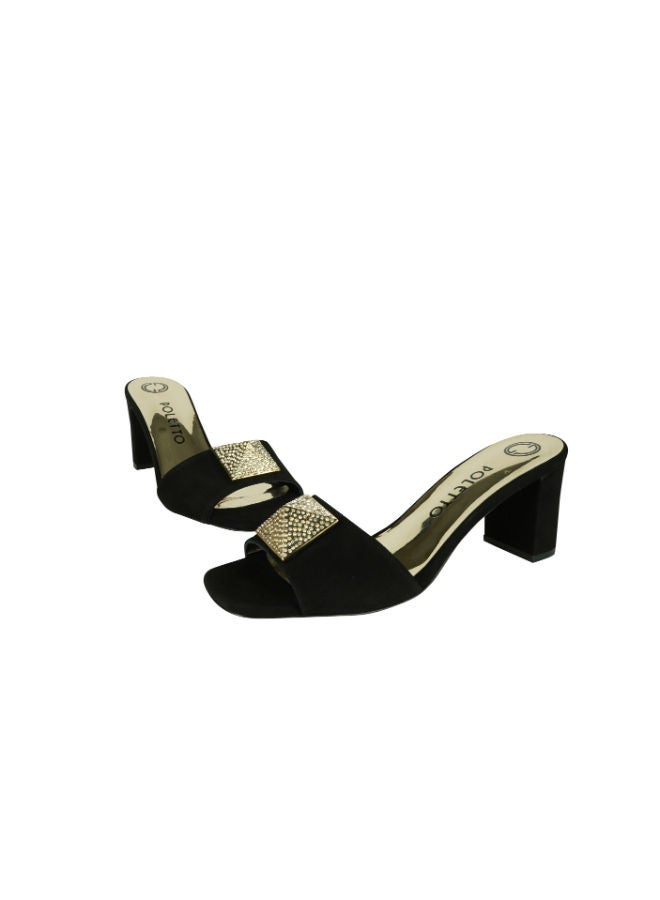 POLETTO Poletto Ladies Block Heel 4183174 V1 C03 Black  - Image 2