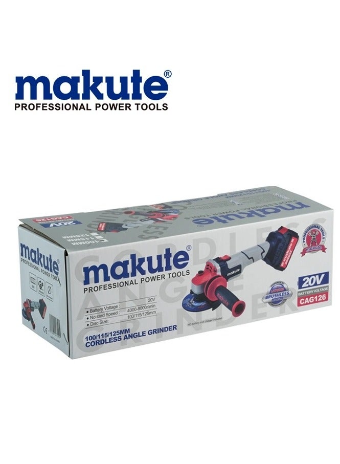 makute Grinder 4.5 Inches,Tow 20 Volt Battery, Speed 8000 rpm, Disc Size 115mm - Image 4