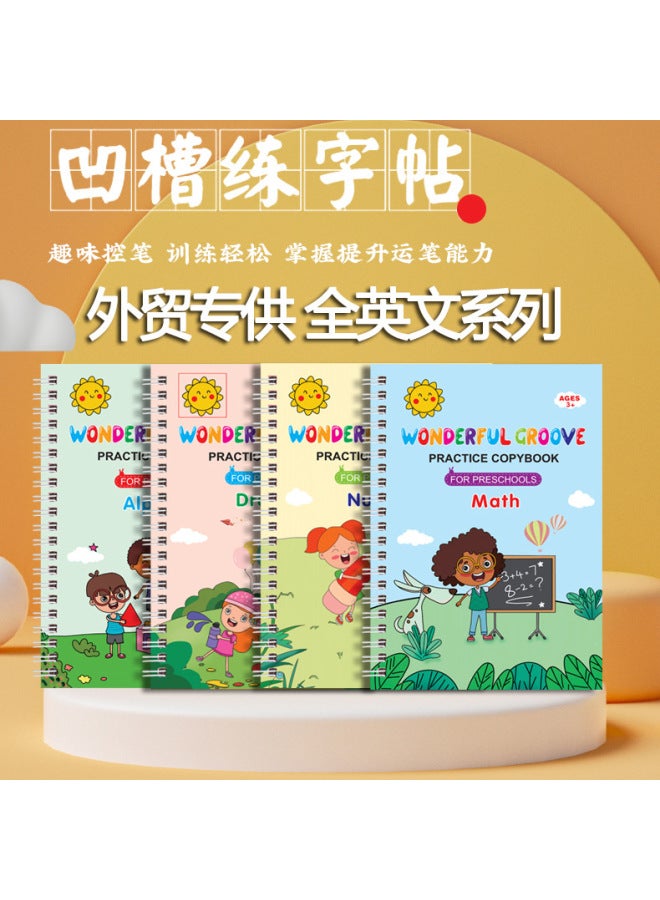 The New English Version Of The Children's Groove Practice Copybook Control Pen Training Magic Practice Copybook Tracing Red This Spot - Image 1