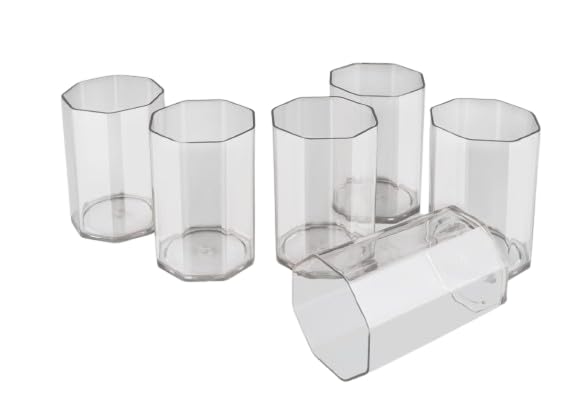 Unbreakable Plastic Transparent Glass Set 6 Pieces ABS Poly Carbonate  - Image 1