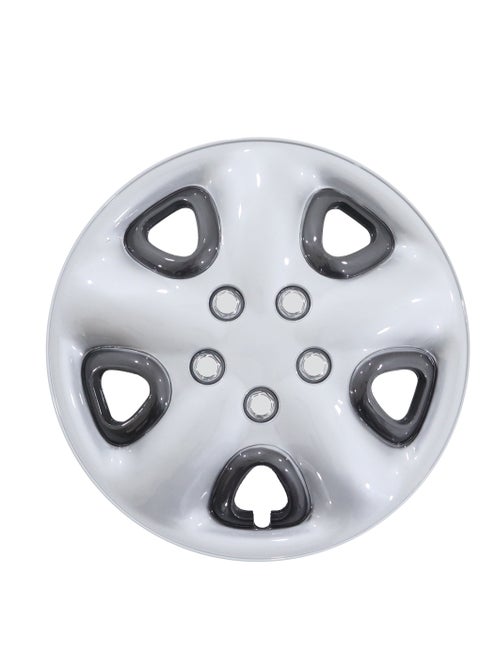 15 Inch Charcoal & Silver Universal Hubcap Wheel Covers - Set Of 4