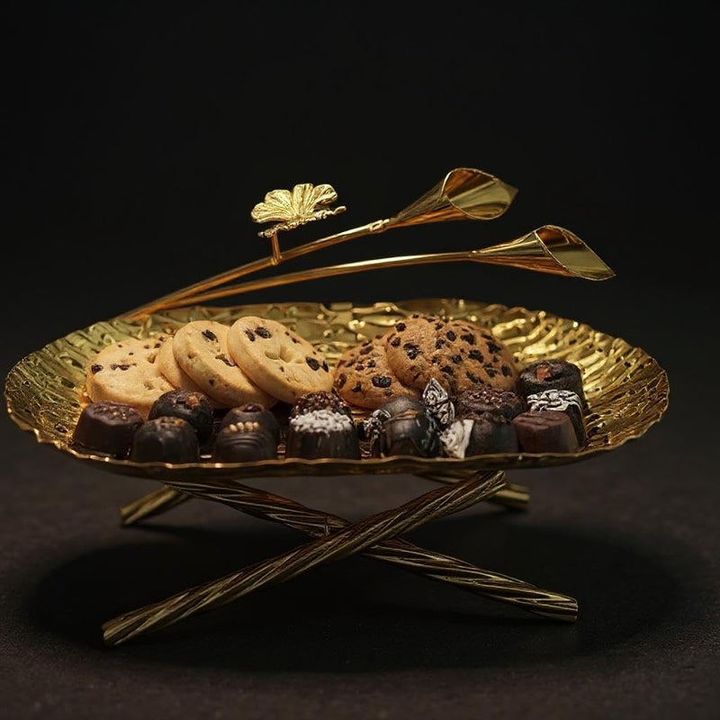 Elevated Cake Stand - Decorative Serving Platform for Celebration Cakes, Ideal for Eid, Christmas, and Weddings with Crystal Accents and Stable Design (MODEL1) - Image 2