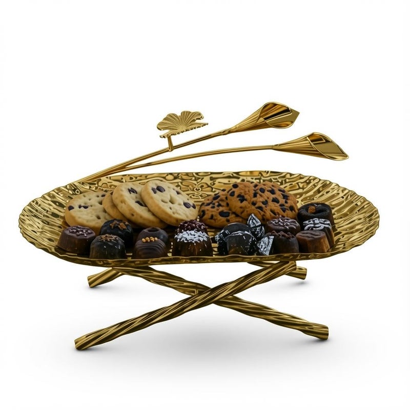 Elevated Cake Stand - Decorative Serving Platform for Celebration Cakes, Ideal for Eid, Christmas, and Weddings with Crystal Accents and Stable Design (MODEL1) - Image 3