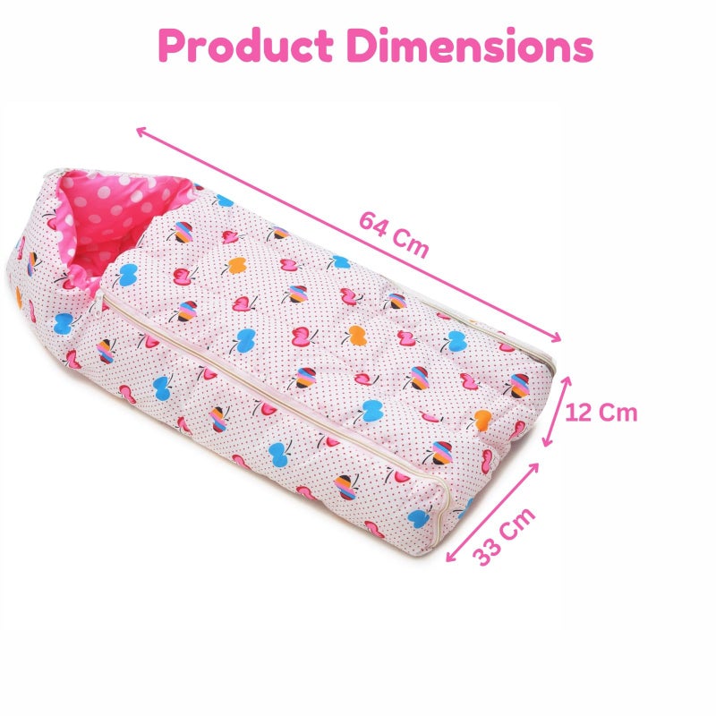 RRC RRRC Soft Cotton Baby Sleeping Bag & Carry Nest 3-in-1 Set | Portable, Safe & Breathable | 0-3 Months | Pink - Image 3