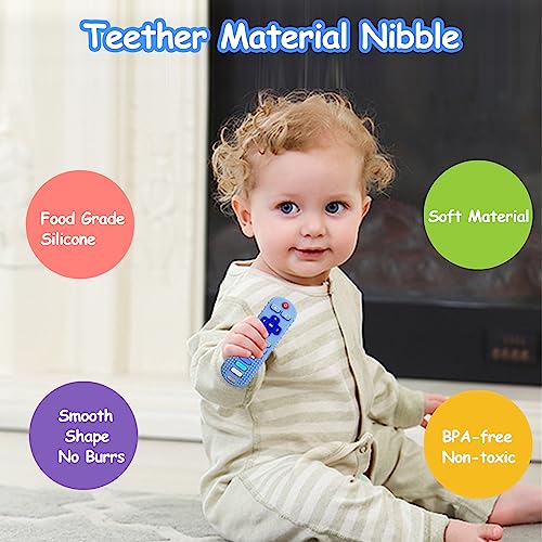 YAPROMO YAPROM 2Pcs Silicone Teething Toys, TV Remote Teether Toys for Baby Remote Teething Toys, Silicone Toy Remote for Infant&Toddler Boys Girls BPA Free/Refrigerator Safe - Image 4