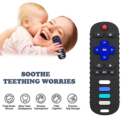 YAPROMO YAPROM 2Pcs Silicone Teething Toys, TV Remote Teether Toys for Baby Remote Teething Toys, Silicone Toy Remote for Infant&Toddler Boys Girls BPA Free/Refrigerator Safe - Image 2