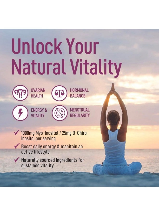 Generic Myo-Inositol & D-Chiro Inositol Supplement Bottle (60 Capsules) 40:1 Ratio Capsule for Ovarian Support Myo-Inositol 1000mg & D-Chiro 25mg Inositol Capsules w/ Caronositol - Daily Inositol for Women  - Image 5