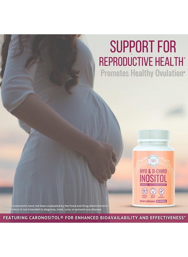 Generic Myo-Inositol & D-Chiro Inositol Supplement Bottle (60 Capsules) 40:1 Ratio Capsule for Ovarian Support Myo-Inositol 1000mg & D-Chiro 25mg Inositol Capsules w/ Caronositol - Daily Inositol for Women  - Image 4