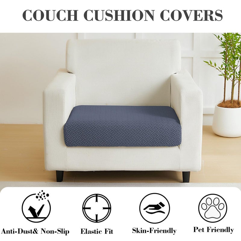 Disayu Sofa Covers Couch Covers for Sofa Pet Friendly Couch Cushion Covers Universal Sofa Covers Washable Stretch Slipcovers for Sectional Sofa (Texture Metal Gray,Large Single Seat Cover) - Image 3