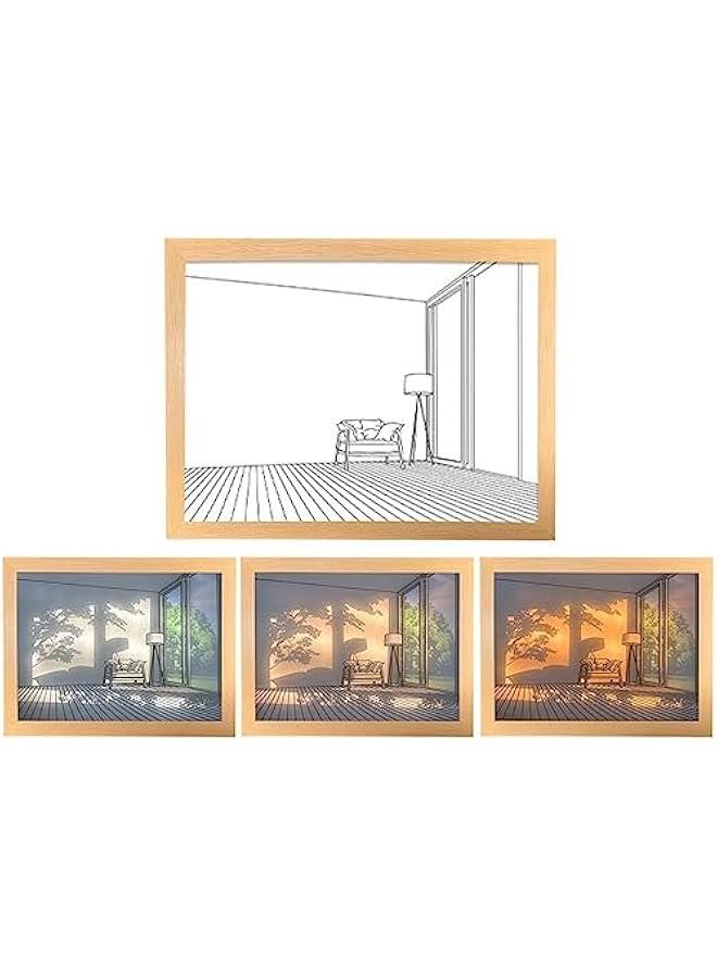 Lighting Painting Decoration, 3 Modes Light Art Painting, LED Night Light Wall Art Decor, Desktop Art Painting Frame Used for Wall Decoration to Add a Touch of Art to Your Space(Vacant Room)  - Image 1