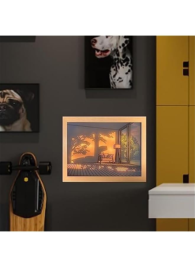 Lighting Painting Decoration, 3 Modes Light Art Painting, LED Night Light Wall Art Decor, Desktop Art Painting Frame Used for Wall Decoration to Add a Touch of Art to Your Space(Vacant Room)  - Image 3