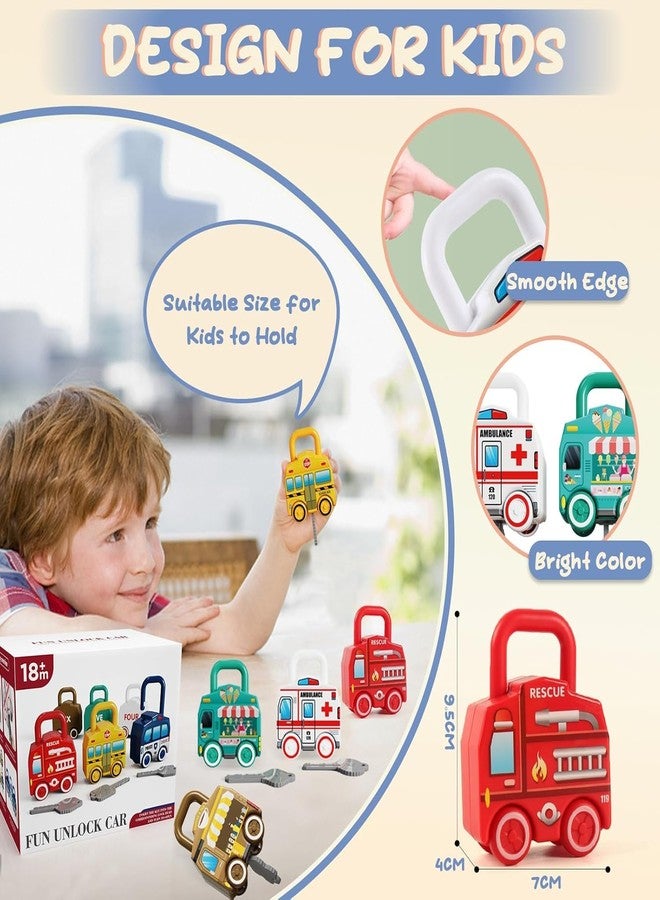 BeFunky Montessori Learning Lock and Key Car Toys, Vehicle Sensory Matching & Sorting Early Number Learning Toddler Busy Board for Preschool Children for Boys and Girls 18+ Months Old - Image 5
