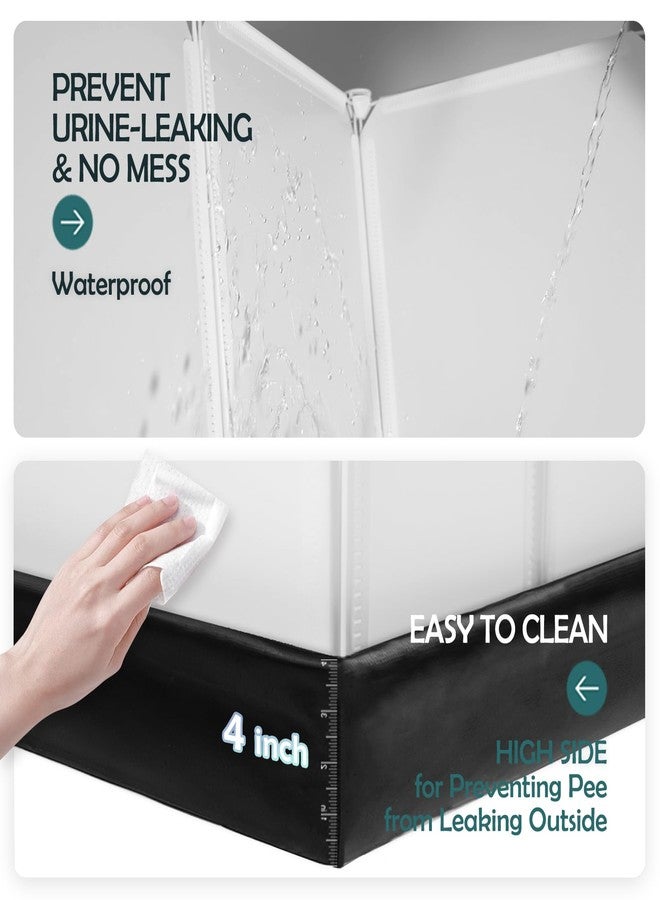 MEEXPAWS Dog Pee Pad Holder Foldable with Dog Litter Box Enclosure High Wall, Puppy Pad Holder Tray with DIY Splash Guard for 22’’x22’’ Pee Pads, Indoor Dog Potty for Small to Medium Dogs, Easy Clean - Image 5