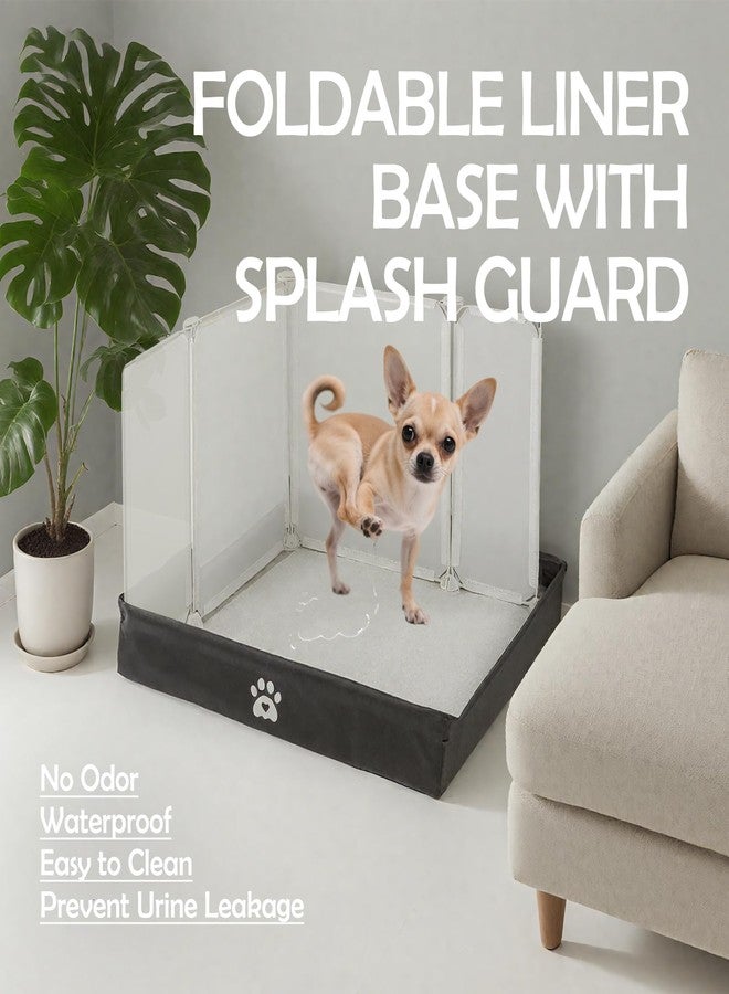 MEEXPAWS Dog Pee Pad Holder Foldable with Dog Litter Box Enclosure High Wall, Puppy Pad Holder Tray with DIY Splash Guard for 22’’x22’’ Pee Pads, Indoor Dog Potty for Small to Medium Dogs, Easy Clean - Image 2