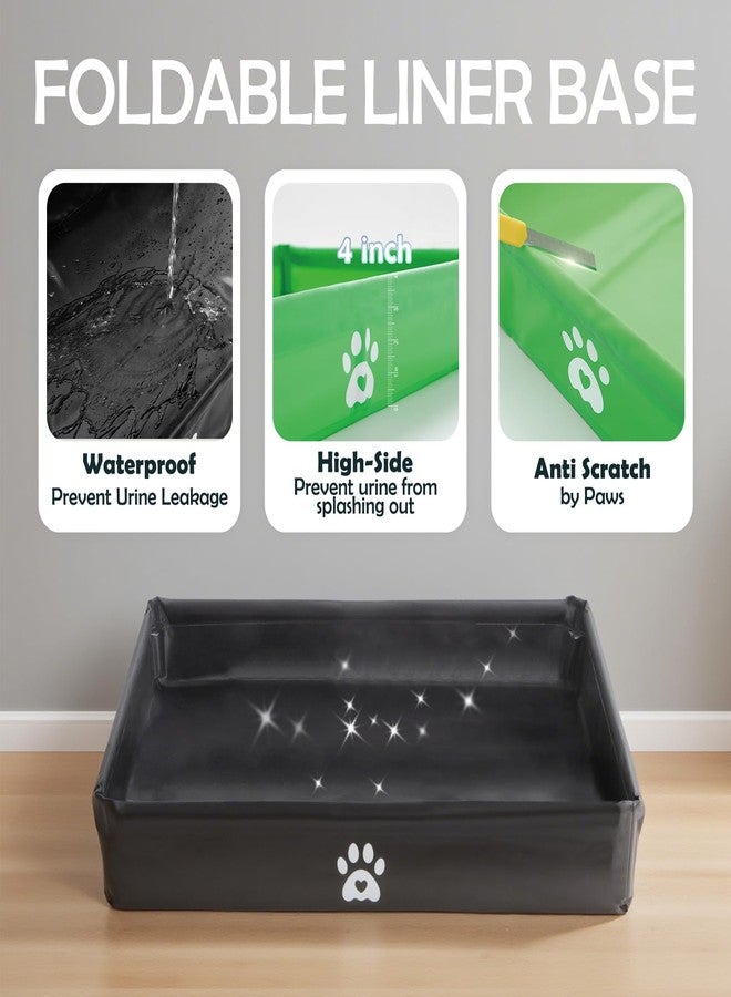 MEEXPAWS Dog Pee Pad Holder Foldable with Dog Litter Box Enclosure High Wall, Puppy Pad Holder Tray with DIY Splash Guard for 22’’x22’’ Pee Pads, Indoor Dog Potty for Small to Medium Dogs, Easy Clean - Image 3