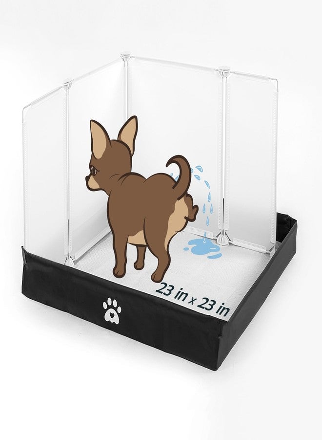 MEEXPAWS Dog Pee Pad Holder Foldable with Dog Litter Box Enclosure High Wall, Puppy Pad Holder Tray with DIY Splash Guard for 22’’x22’’ Pee Pads, Indoor Dog Potty for Small to Medium Dogs, Easy Clean - Image 1