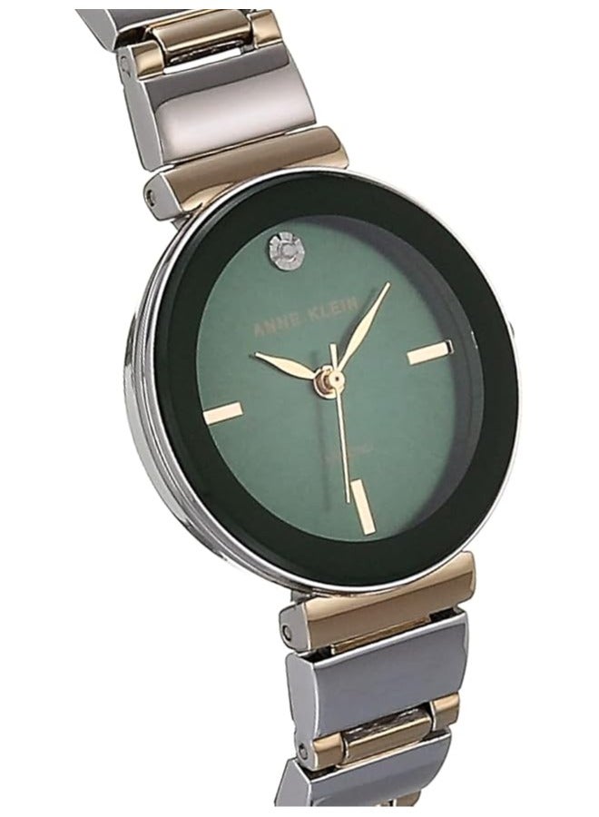 ANNE KLEIN Women's Silver & Gold Analog Stainless Steel Strap Watch - AK2435GNTT  - Image 3