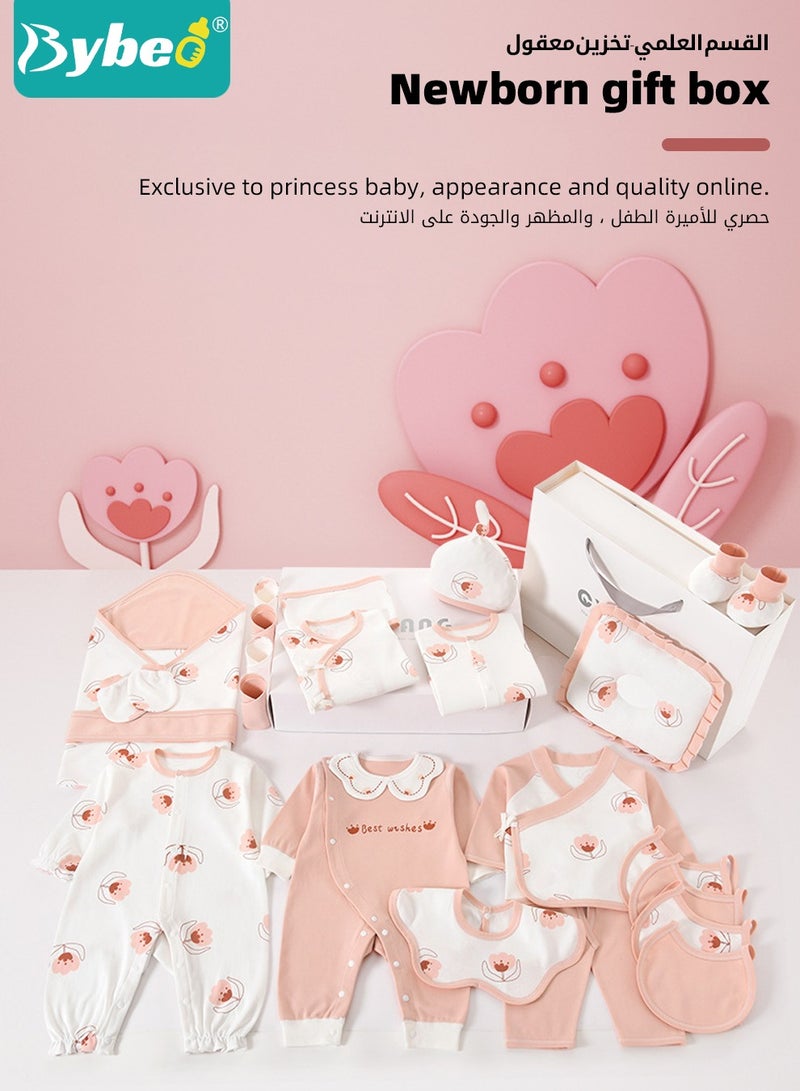 Bybeo 24PCS Newborn Baby Gift Set, Newborn Layette Gift Set for Boys and Girls, Babies Essential Clothes Accessories with Baby Blanket, 100% Premium Cotton,  for Spring Summer Autumn Winter Four Seasons  - Image 2