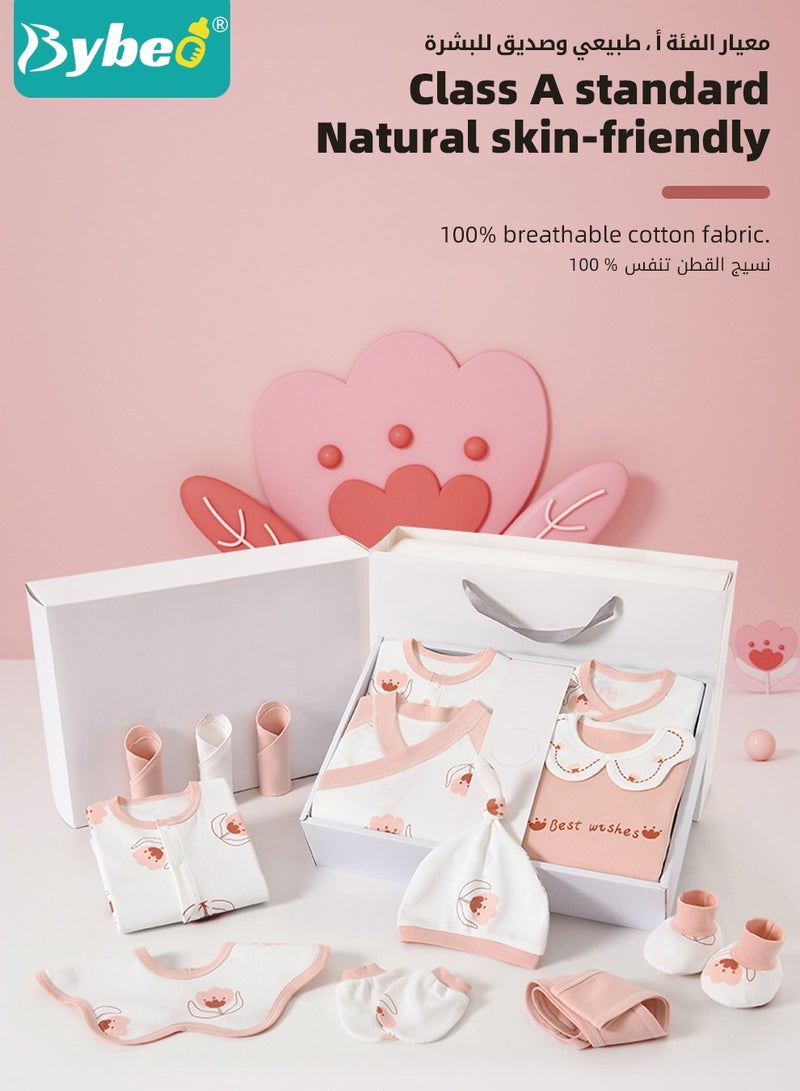 Bybeo 24PCS Newborn Baby Gift Set, Newborn Layette Gift Set for Boys and Girls, Babies Essential Clothes Accessories with Baby Blanket, 100% Premium Cotton,  for Spring Summer Autumn Winter Four Seasons  - Image 3
