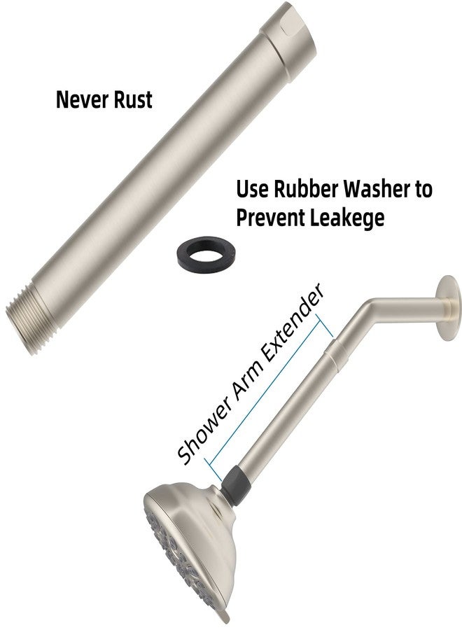 Hibbent Solid Brass 6 Inch Shower Arm Extension, Lowers Existing Shower Head, Brushed Nickel - Image 5