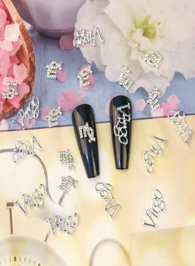 JERCLITY 20pcs Silver Alloy Virgo Zodiac Nail Charms 10pcs Virgo Sign Symbols Nail Charms 10pcs Virgo Constellation Words Nail Charms for Nails（Virgo Dates: August 23 to September 22）, JSP404 - Image 5