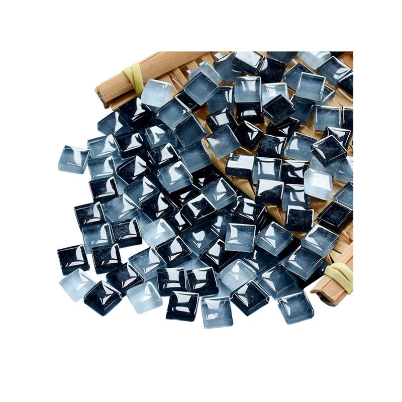 100 Pieces Bulk Mosaic Tiles Assorted Color Opaque Mosaic Glass Crafts Supplies for DIY Picture Coaster Home Mosaic Decoration1x1cmBlack Series