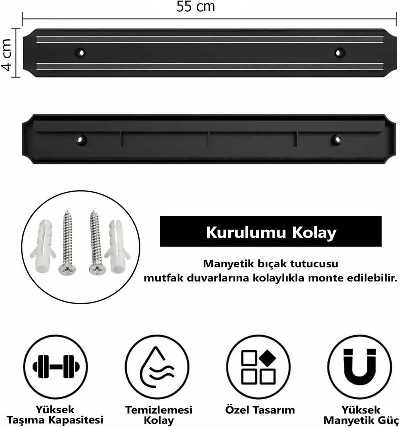 Octopus Bazaar - 55 cm Magnetic Wall Knife Hanger Stand Strong Magnet Knife Holder Tool Organizer - Image 1