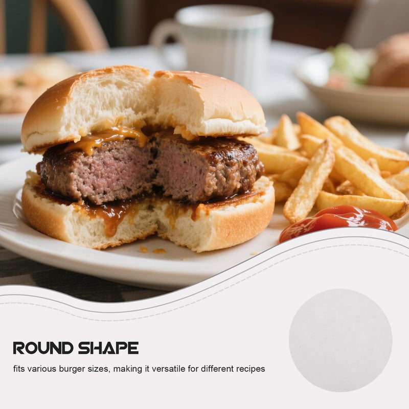 Disposable Non Stick Round Hamburger Patty Paper 11cm 500 Pcs for Baking and Cooking - Image 4