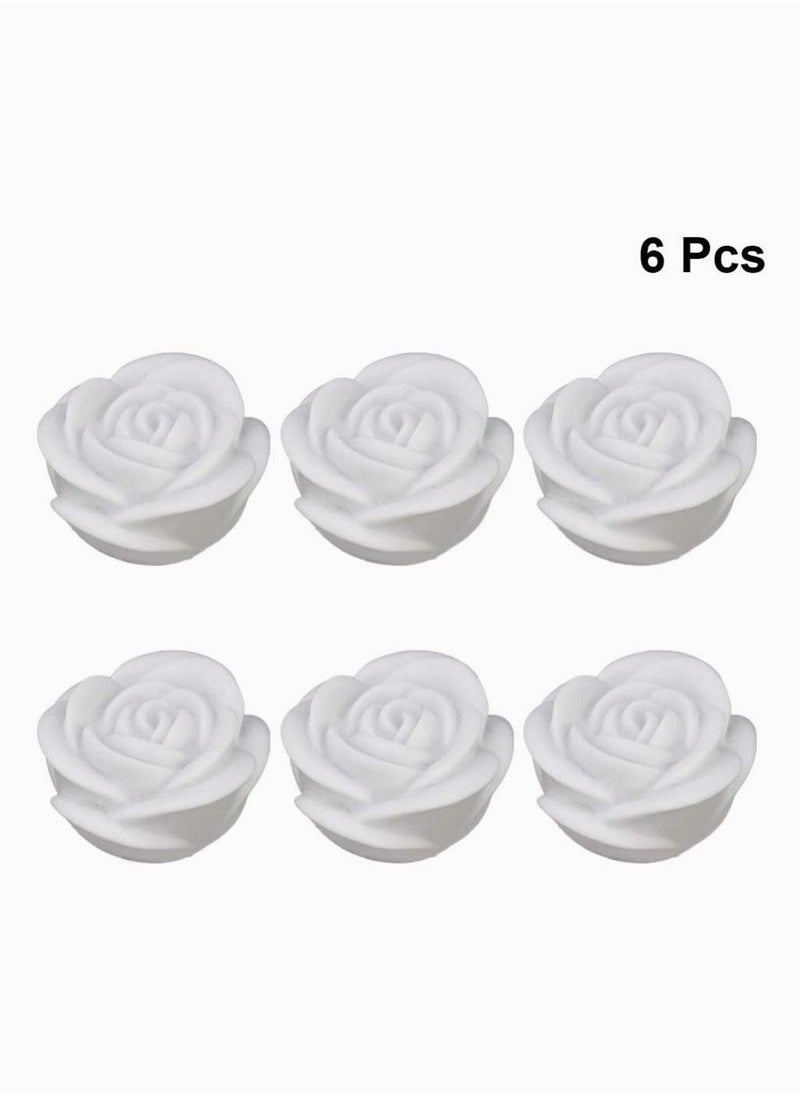 Y&D SYOSI Color-Changing Rose Night Light, 6 Pcs LED Floating Candle Tea Lights, Waterproof Colorful Lantern Light for Wedding Party Valentines Day (White)  - Image 5