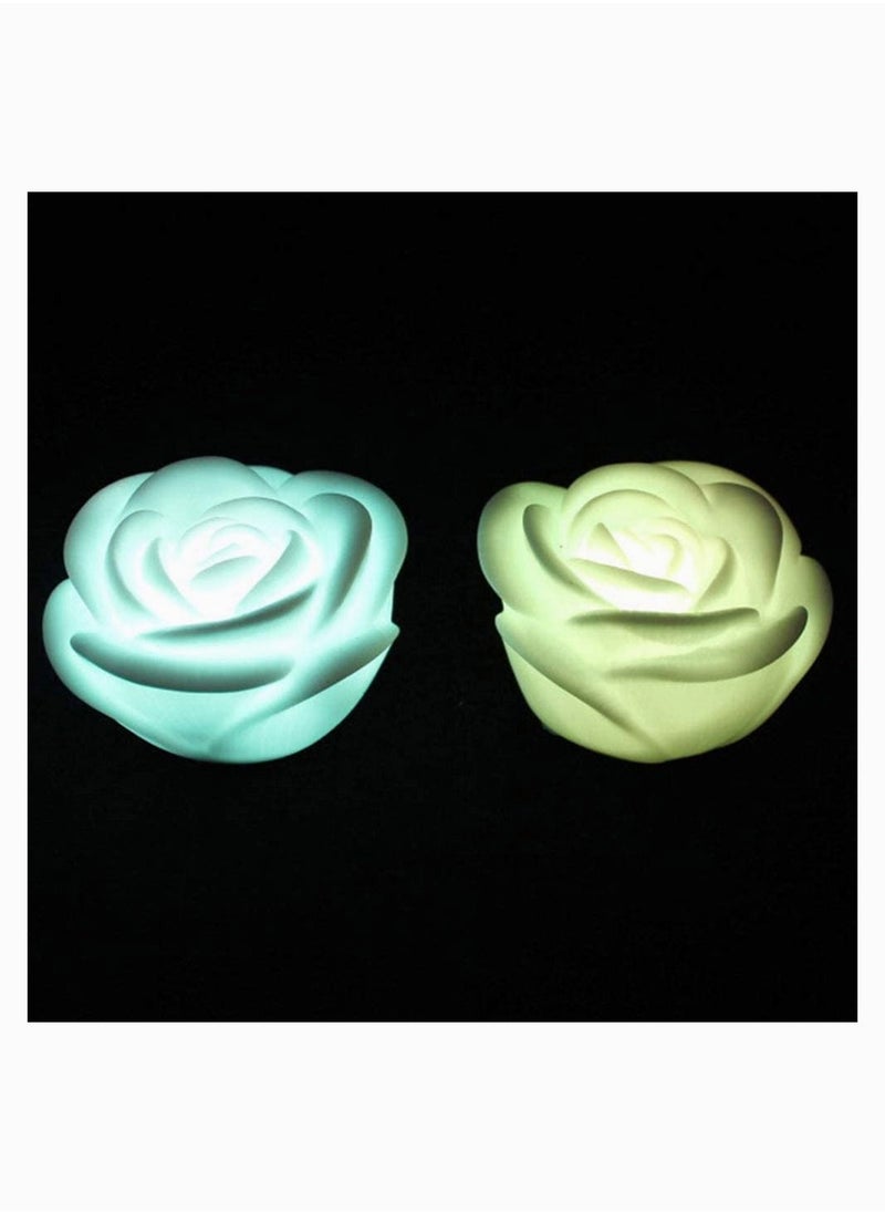 Y&D SYOSI Color-Changing Rose Night Light, 6 Pcs LED Floating Candle Tea Lights, Waterproof Colorful Lantern Light for Wedding Party Valentines Day (White)  - Image 3