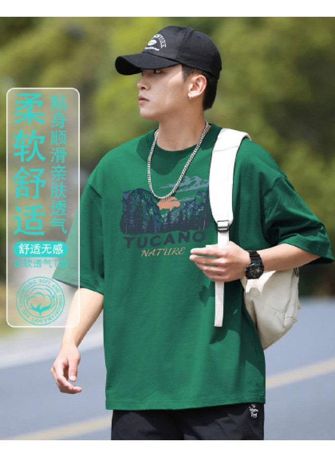 Tucano Men's Cotton T-shirt - Summer Comfortable Outdoor Sports Casual Loose Printed Short Sleeve Tee Top - Image 1