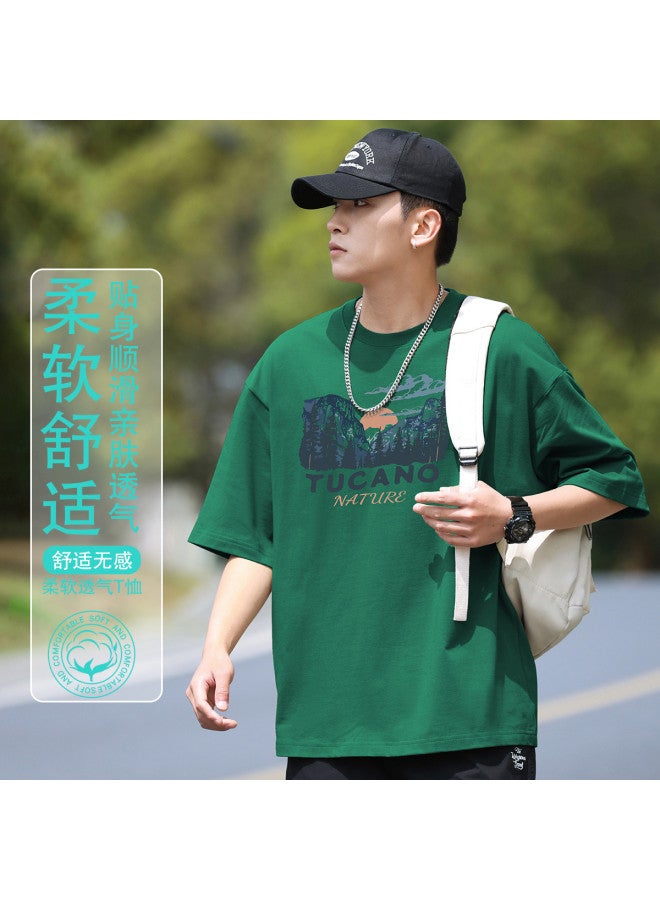 Tucano Men's Cotton T-shirt - Summer Comfortable Outdoor Sports Casual Loose Printed Short Sleeve Tee Top - Image 2