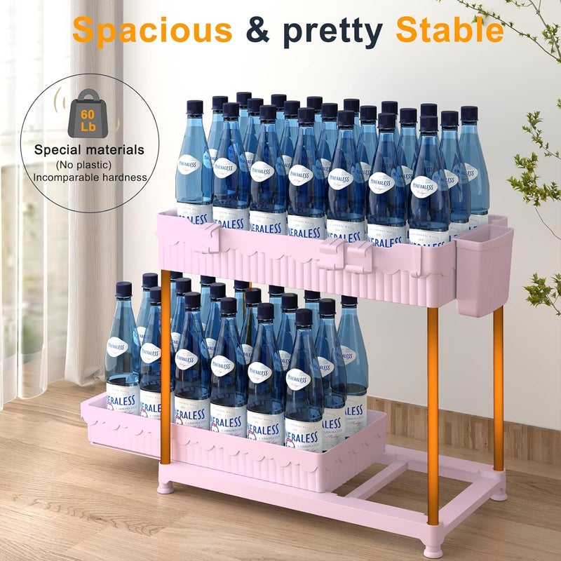 Sevenblue 3 Pack Under Sink Organizers, 2-Tier Multi-Use Kitchen and Bathroom Organizers and Storage with Sliding Drawers，Bathroom Cabinet Organizer (Pink, 14.8 Inch) - Image 5