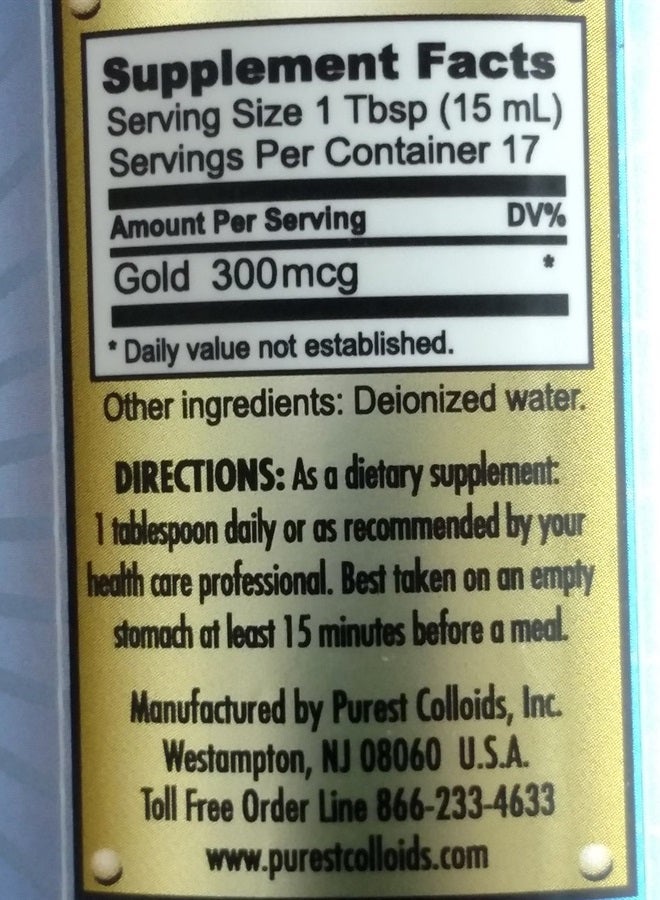 Purest Colloids MesoGold ® 20 ppm Colloidal Gold 250 mL/8.45 Oz - Image 3
