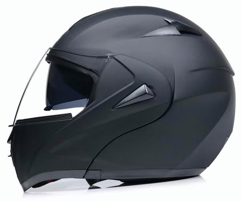 خوذة دراجة نارية وجه كامل متعددة الأغراض خوذة سباق للجنسين أسود غير لامع S - Image 1