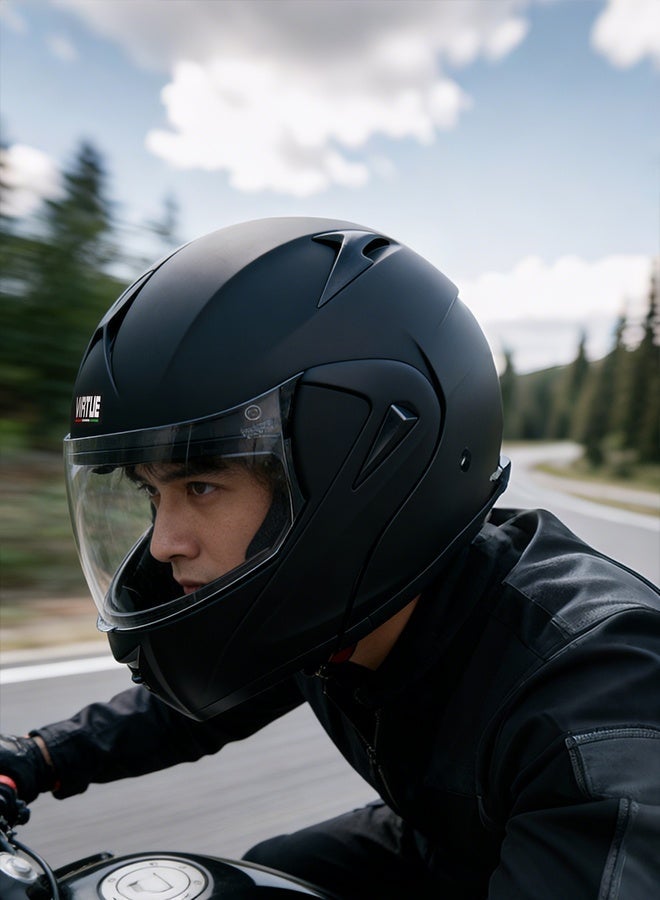 فيرتشو خوذة دراجة نارية كامل الوجه متعددة الأغراض خوذة سباق للجنسين ماتي الأسود S. - Image 3