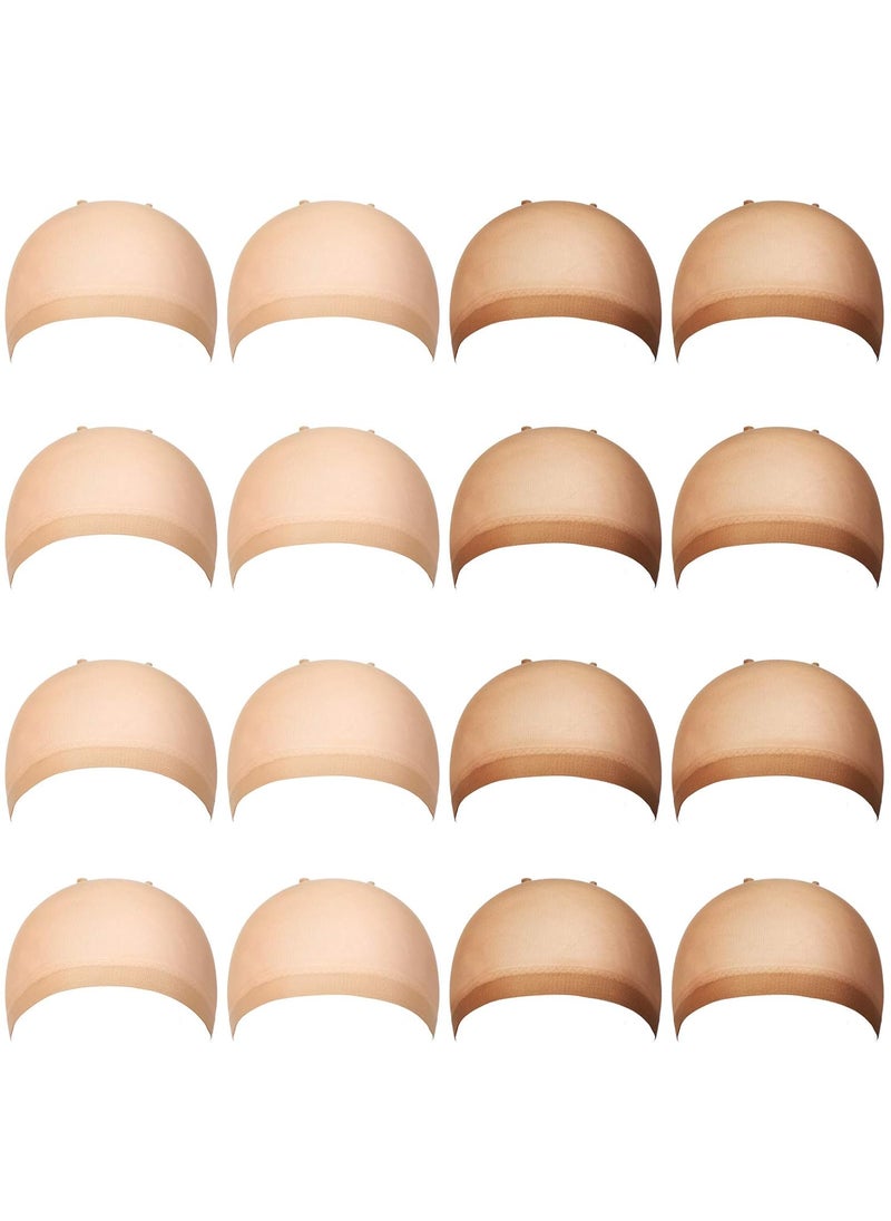 Chuangdi 100 Pcs Elastic Medium Nude Wig Caps Stretchy Nylon Stocking Caps for Women CosplayBeige and Natural Nude 